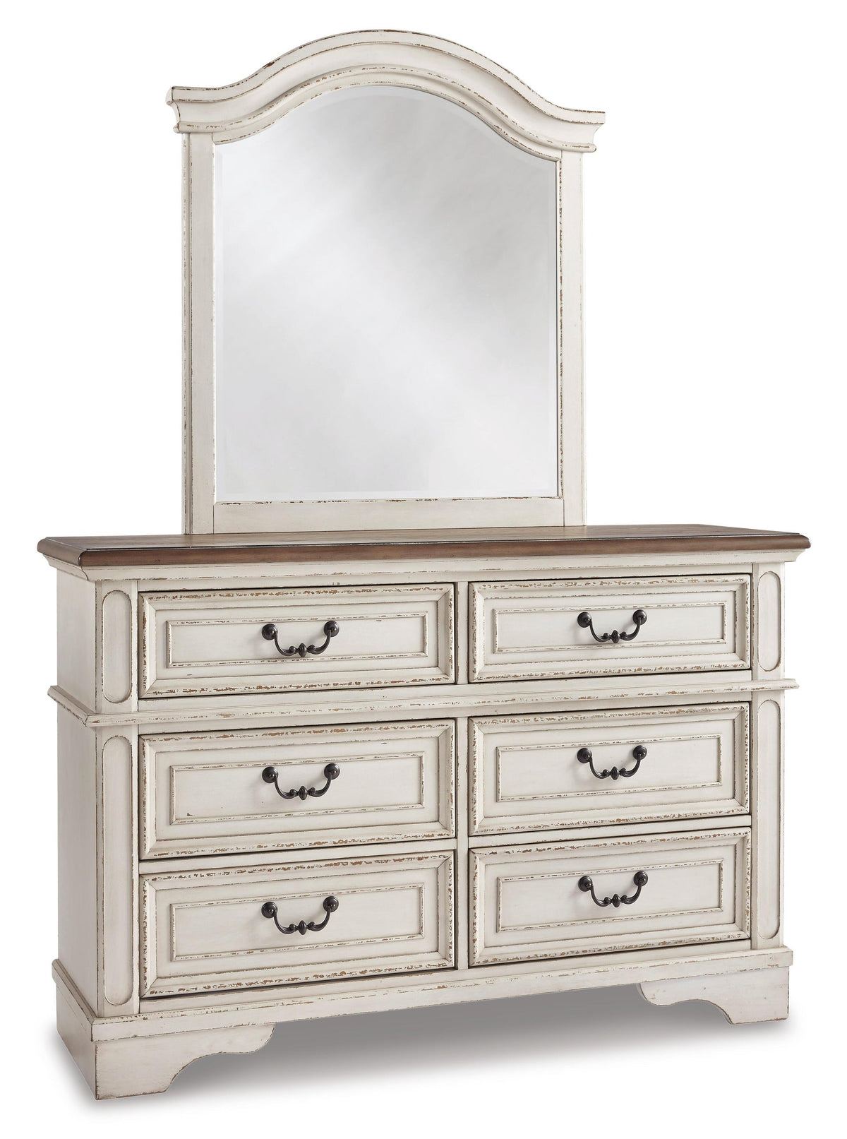 Realyn Full Panel Bed with Mirrored Dresser