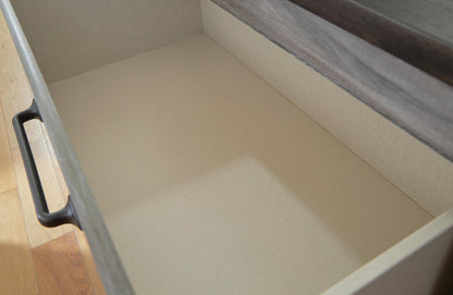 Bronyan King Panel Bed with Mirrored Dresser