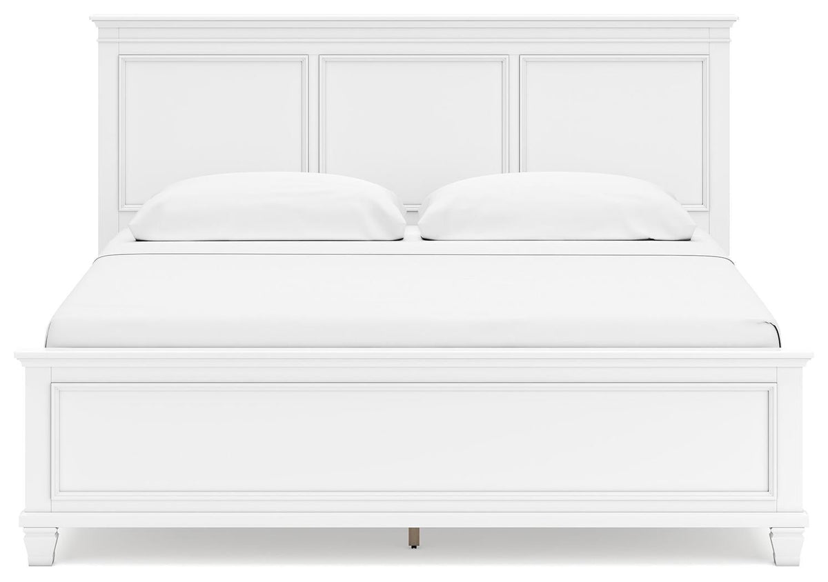 Fortman King Panel Bed with Mirrored Dresser