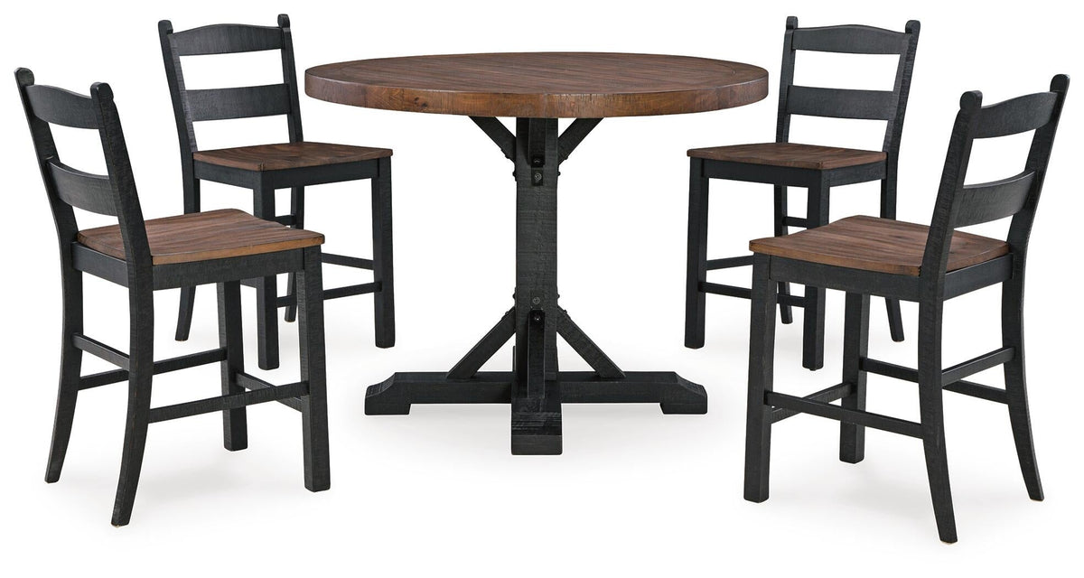 Valebeck Counter Height Dining Table and 4 Barstools