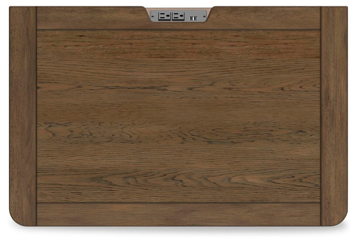 Cabalynn King Panel Bed with Storage with Mirrored Dresser and Nightstand
