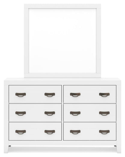 Binterglen King Panel Bed with Mirrored Dresser