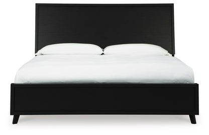 Danziar Queen Panel Bed with Mirrored Dresser