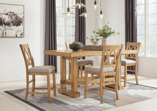 Havonplane Counter Height Dining Table and 4 Barstools