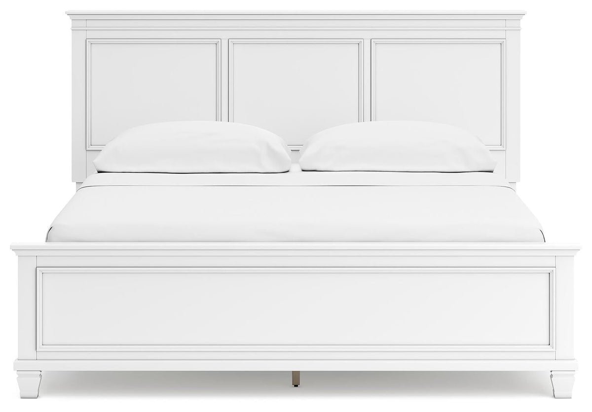 Fortman California King Panel Bed with Mirrored Dresser