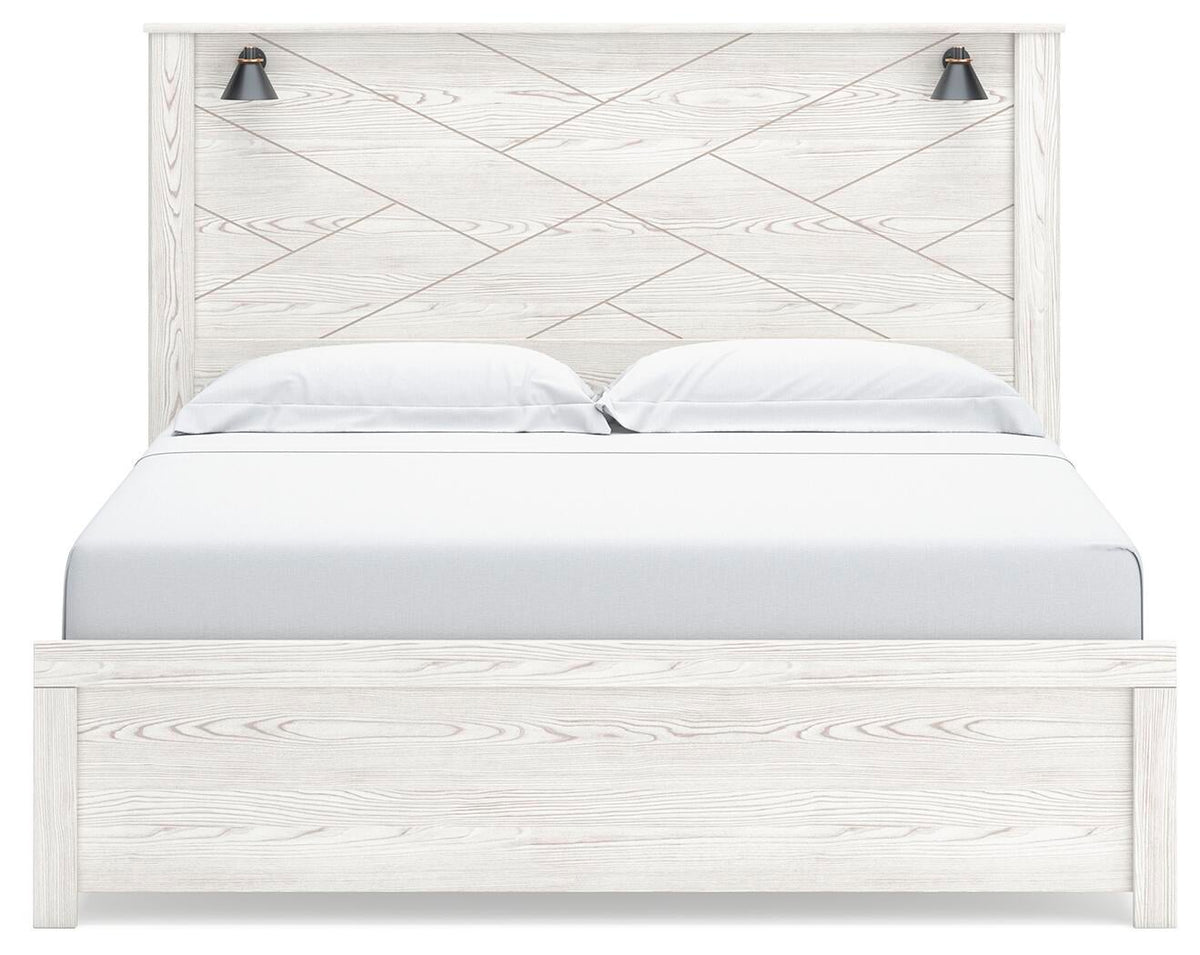 Gerridan King Panel Bed with Mirrored Dresser