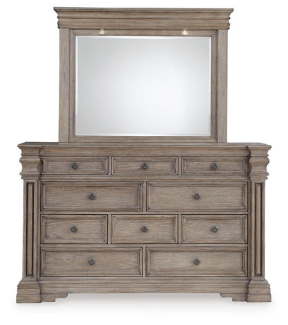 Blairhurst Queen Panel Bed with Mirrored Dresser