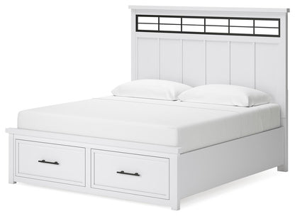 Ashbryn King Panel Storage Bed, Dresser, Mirror and Nightstand