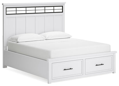 Ashbryn California King Panel Storage Bed, Dresser, Mirror and Nightstand