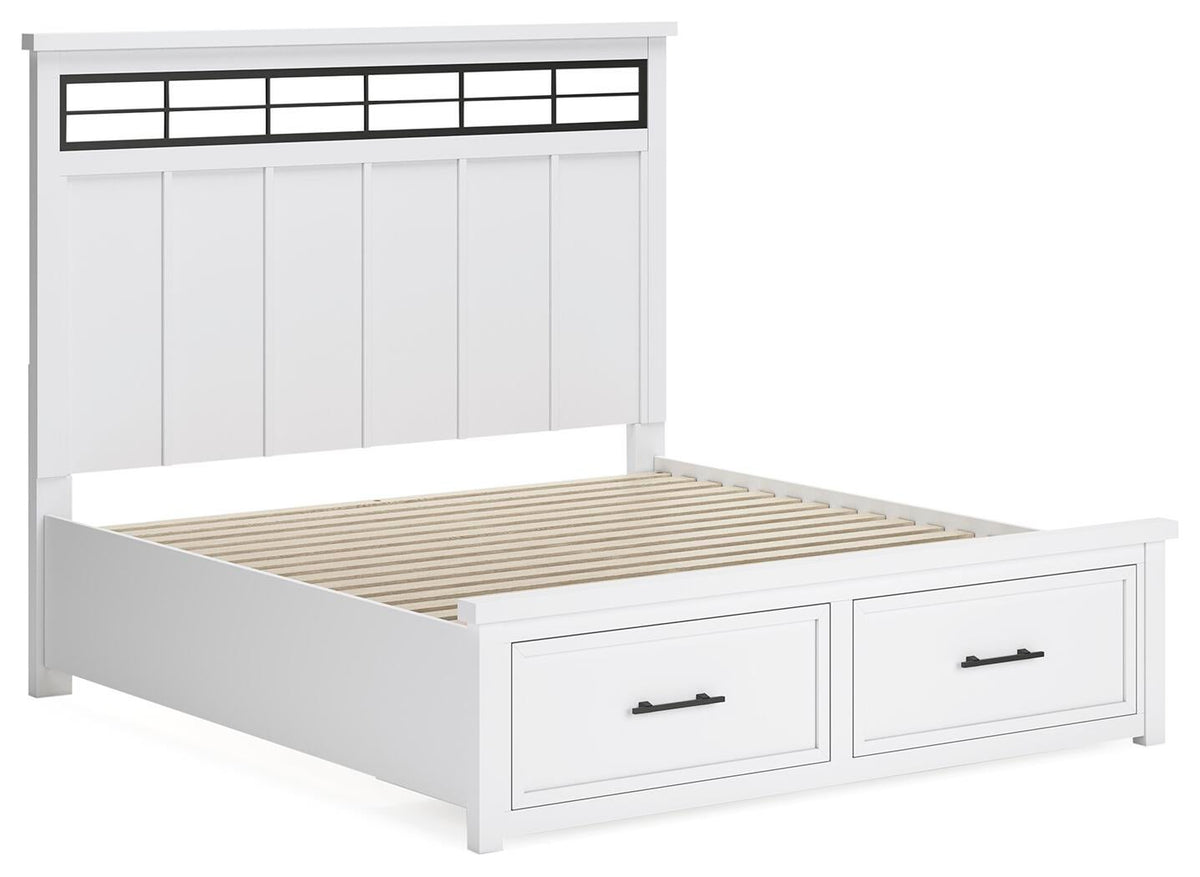 Ashbryn King Panel Storage Bed, Dresser and Mirror