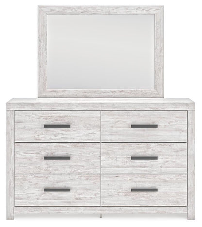 Cayboni King Panel Bed with Mirrored Dresser