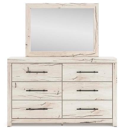 Lawroy Queen Panel Bed with Storage, Dresser and Mirror