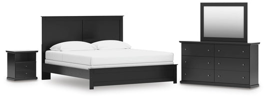 Maribel King Panel Bed, Dresser, Mirror and Nightstand