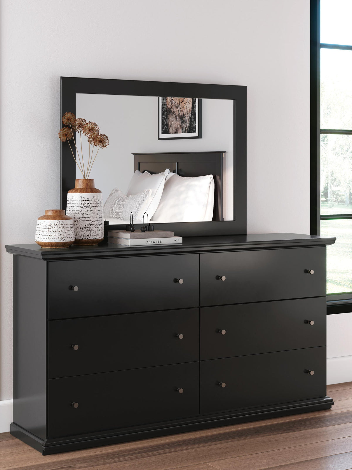 Maribel King Panel Bed, Dresser and Mirror