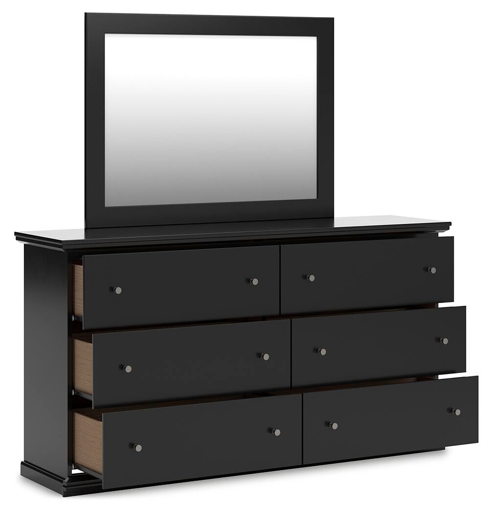 Maribel Queen Panel Bed, Dresser, Mirror and Nightstand