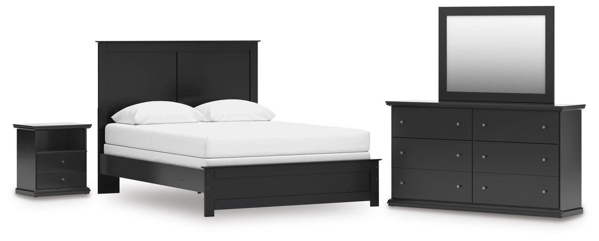 Maribel Queen Panel Bed, Dresser, Mirror and Nightstand