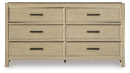 Calmoro King Bookcase Bed with Mirrored Dresser