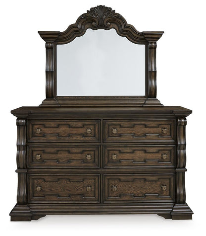 Maylee King Canopy Bed, Dresser and Mirror
