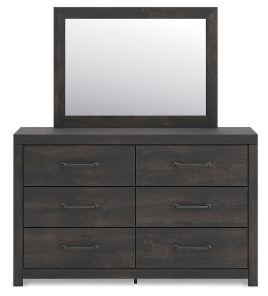 Delmorta Twin Panel Storage Bed, Dresser, Mirror and Nightstand