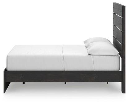 Delmorta Full Panel Storage Bed, Dresser and Mirror
