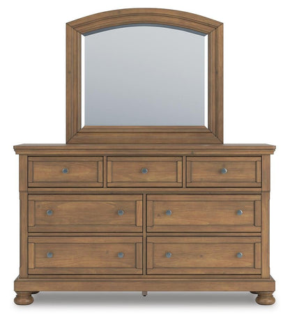 Vandenmore Queen Panel Bed with Mirrored Dresser