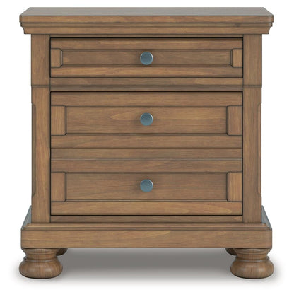 Vandenmore California King Panel Bed with Mirrored Dresser and Nightstand