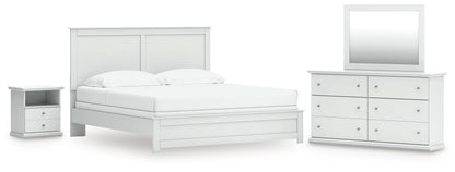 Bostwick Shoals King Panel Bed, Dresser, Mirror and Nightstand