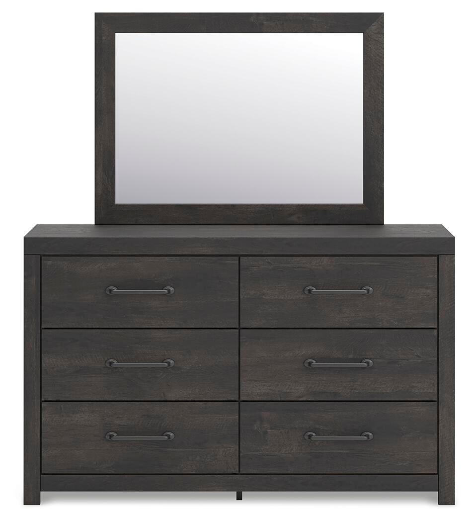 Delmorta Queen Panel Bed, Dresser, Mirror and Nightstand