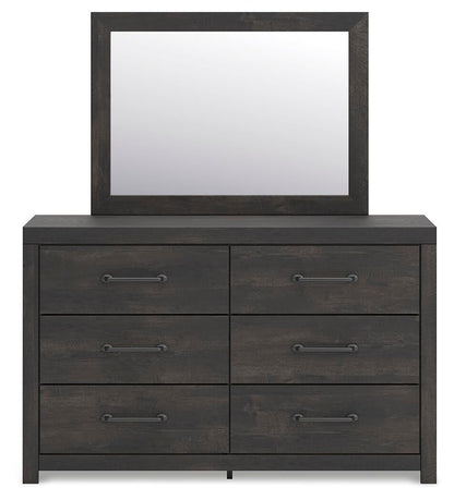 Delmorta Queen Panel Bed, Dresser, Mirror and Nightstand