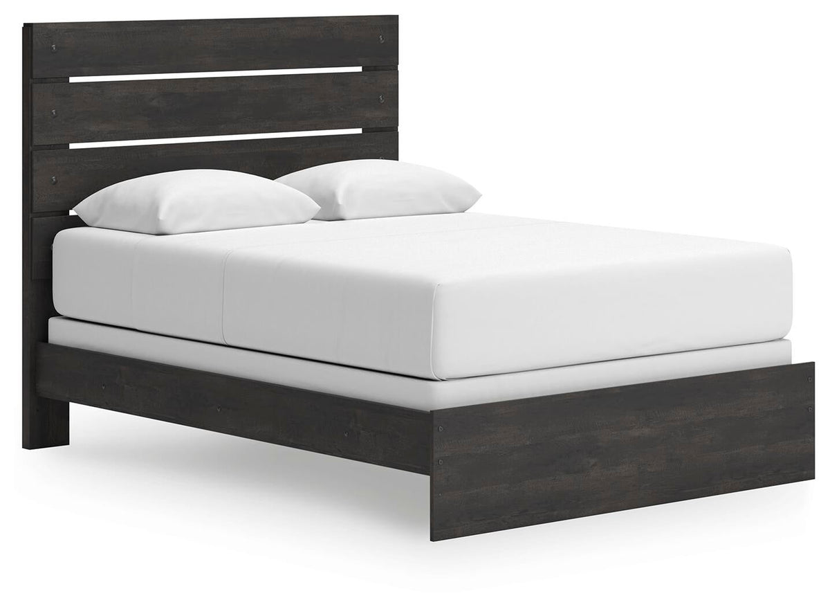 Delmorta Queen Panel Bed, Dresser, Mirror and Nightstand