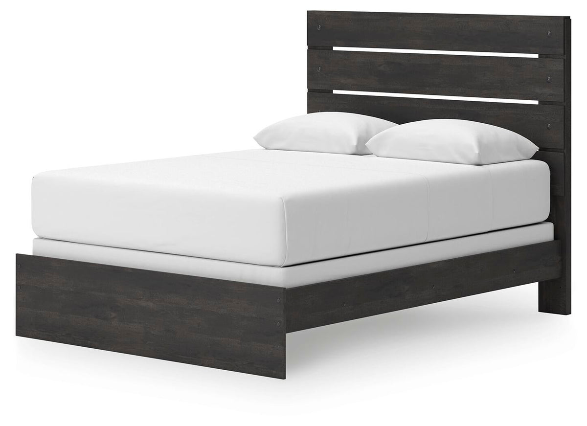 Delmorta Queen Panel Bed, Dresser, Mirror and Nightstand