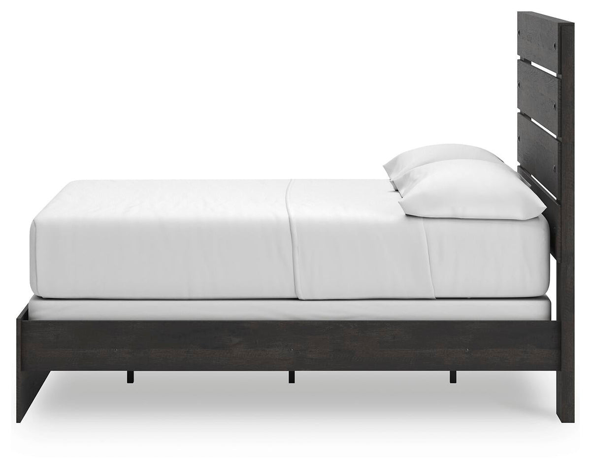 Delmorta Full Panel Bed, Dresser and Mirror