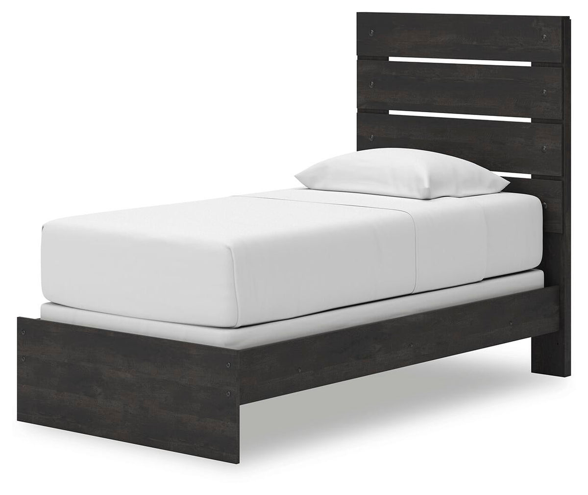 Delmorta Twin Panel Bed, Dresser and Mirror
