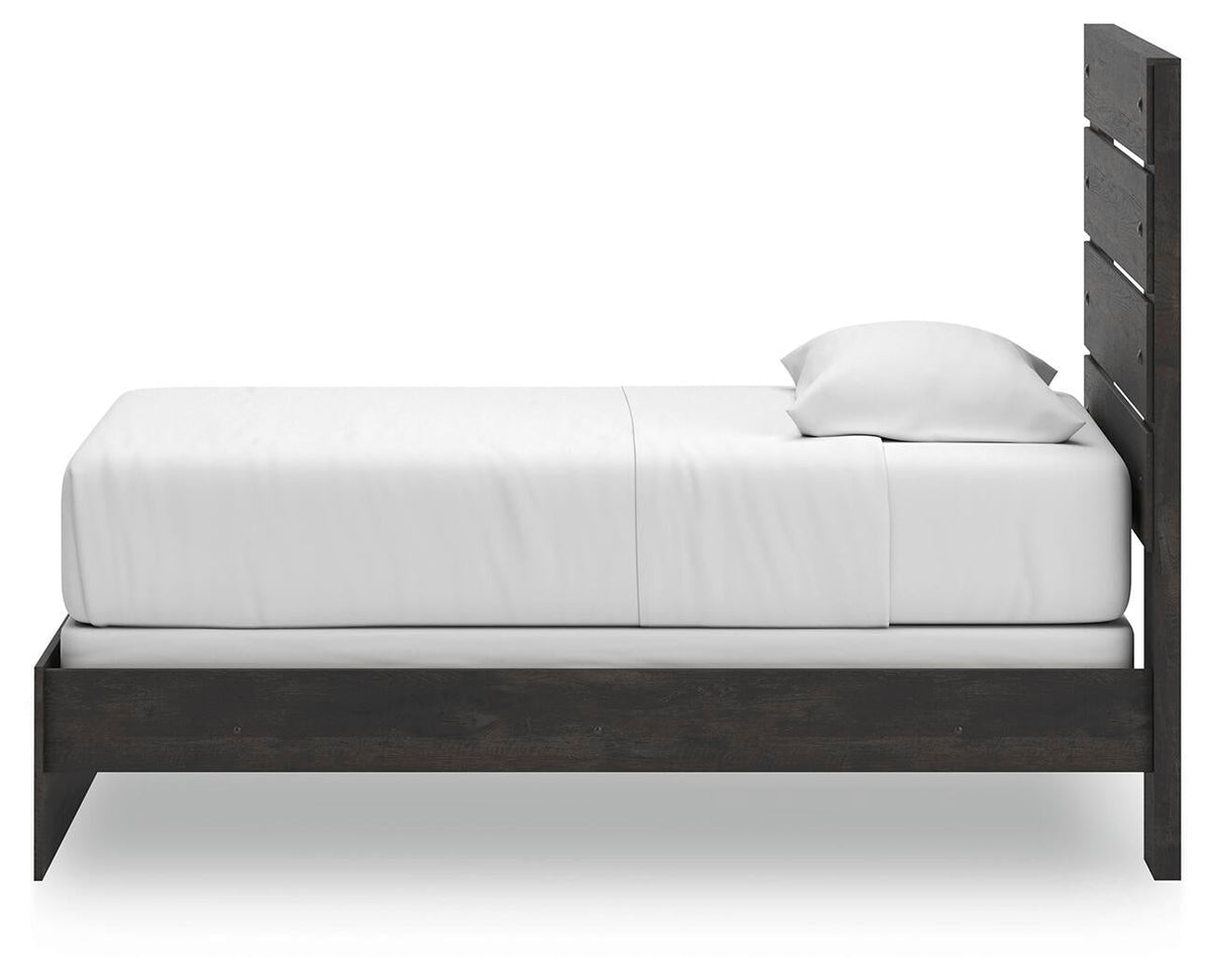 Delmorta Twin Panel Bed, Dresser and Mirror