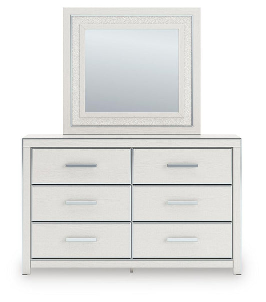 Birmonton King Upholstered Bed, Dresser, Mirror and Nightstand