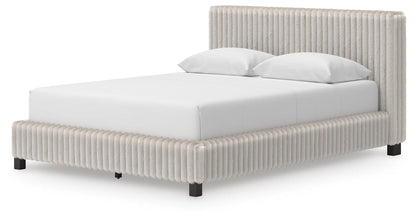 Birmonton Queen Upholstered Bed, Dresser, Mirror and Nightstand