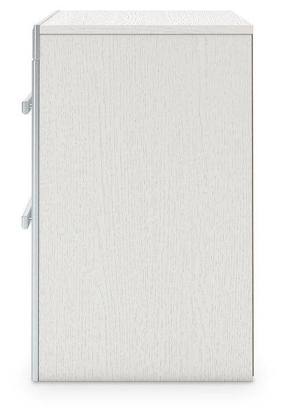 Birmonton King Upholstered Panel Platform Storage Bed, Dresser, Mirror and Nightstand