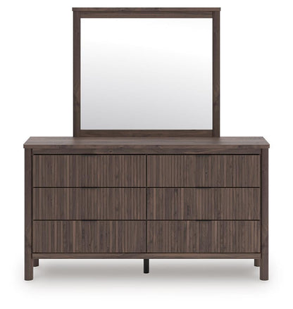 Cadmori Twin Panel Platform Bed, Dresser, Mirror and Nightstand