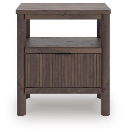 Cadmori Twin Panel Platform Bed, Dresser, Mirror and Nightstand