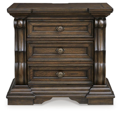Maylee California King Canopy Bed, Dresser, Mirror and Nightstand