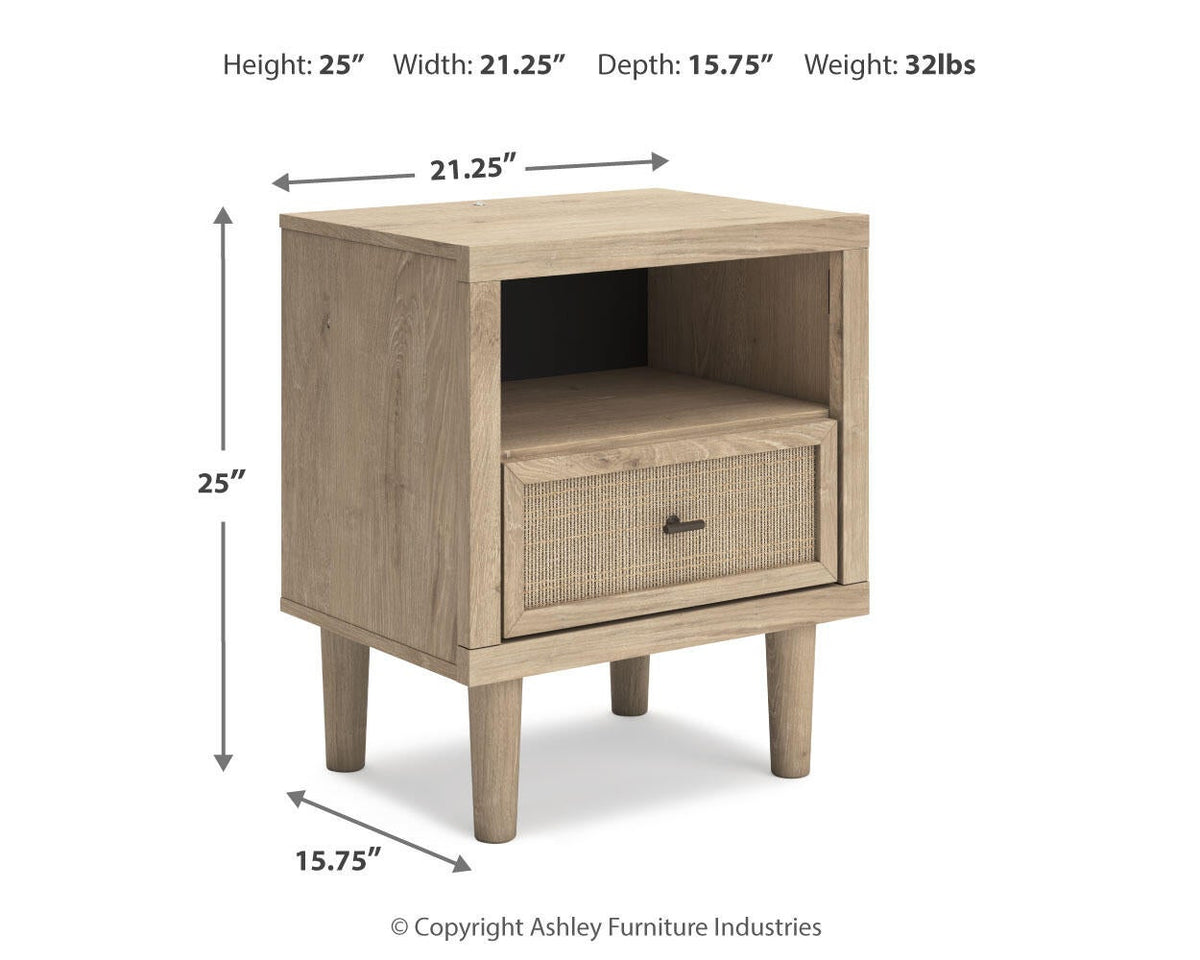 Cielden Full Upholstered Bed with Roll Slats, Dresser, Mirror and Nightstand