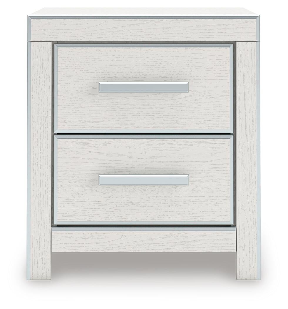 Birmonton California King Upholstered Bed, Dresser, Mirror and Nightstand