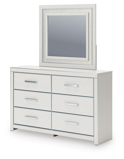 Birmonton King Upholstered Bed, Dresser and Mirror