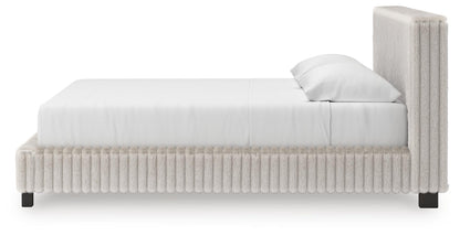 Birmonton King Upholstered Bed, Dresser and Mirror