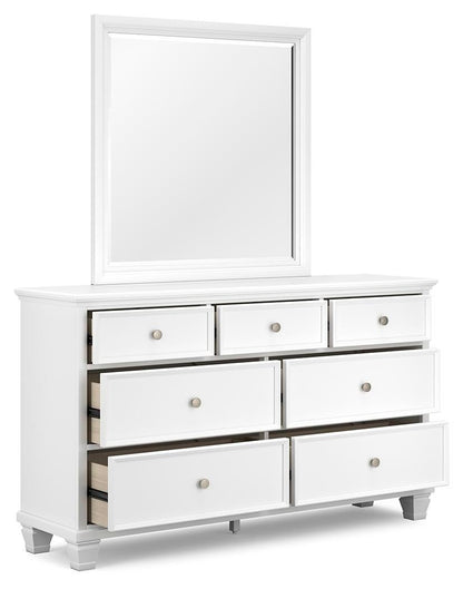 Fortman King Panel Storage Bed with Mirrored Dresser and Nightstand