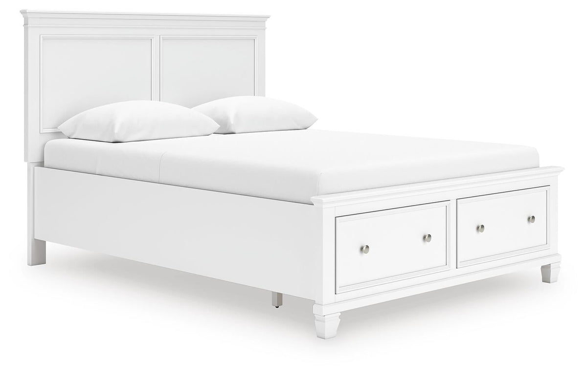 Fortman Queen Panel Storage Bed with Mirrored Dresser