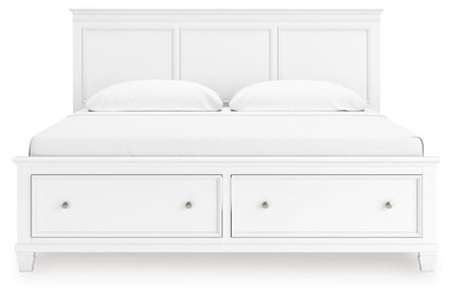 Fortman King Panel Storage Bed with Mirrored Dresser