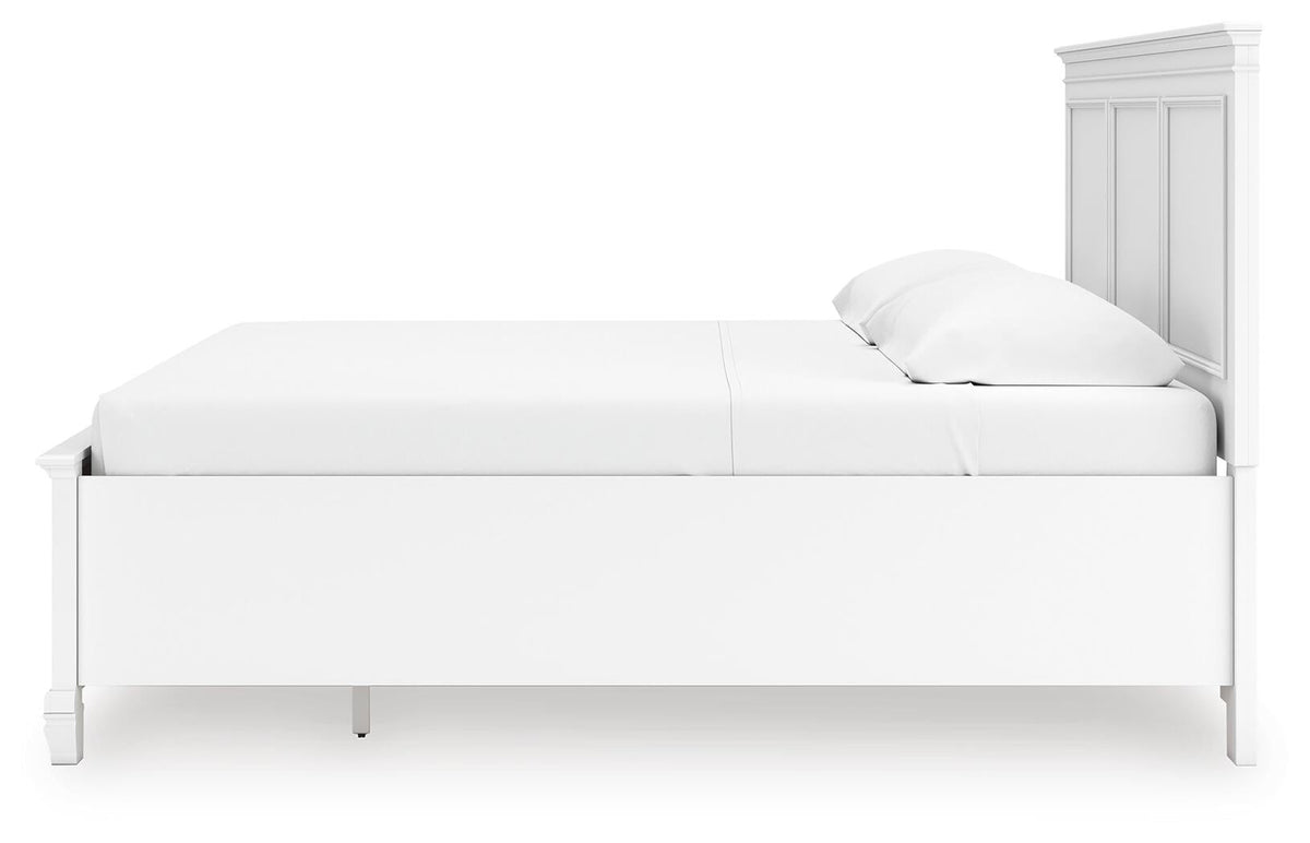 Fortman King Panel Storage Bed with Mirrored Dresser
