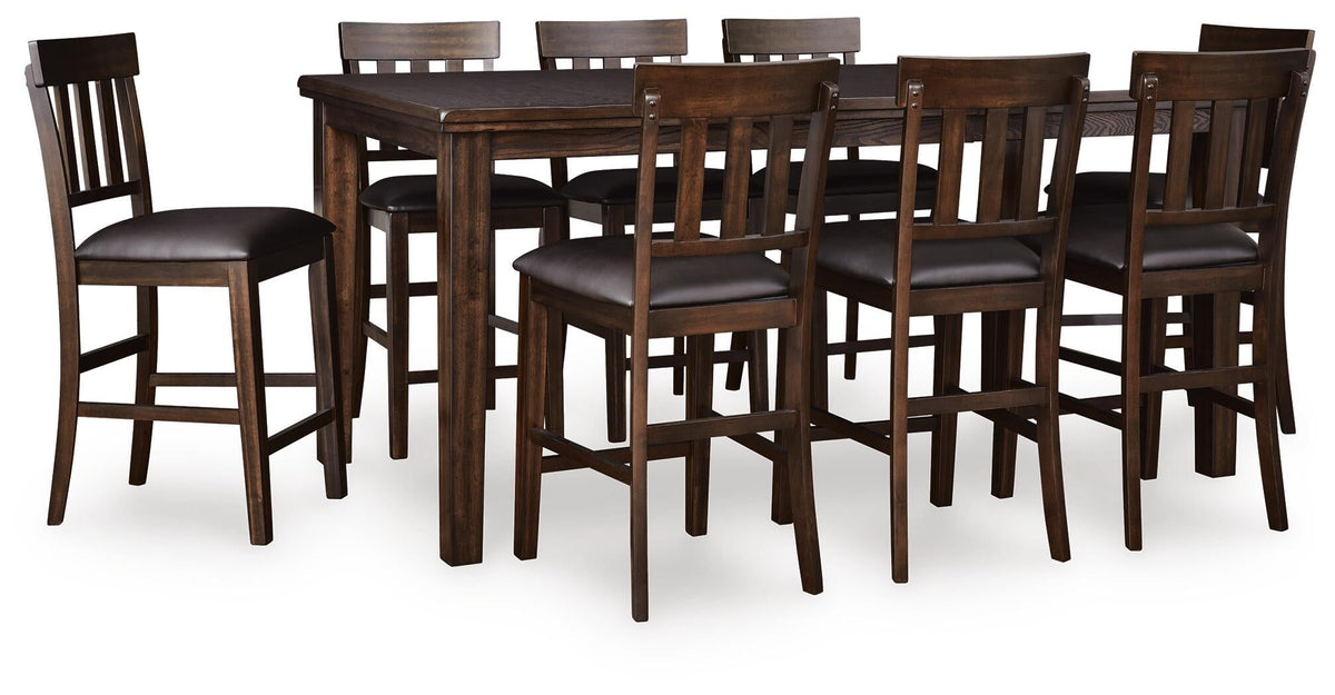 Haddigan Counter Height Dining Table and 8 Barstools