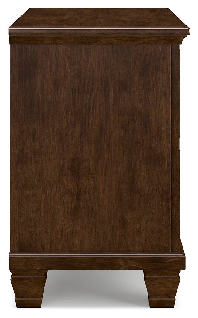 Danabrin Queen Panel Storage Bed, Dresser, Mirror and Nightstand